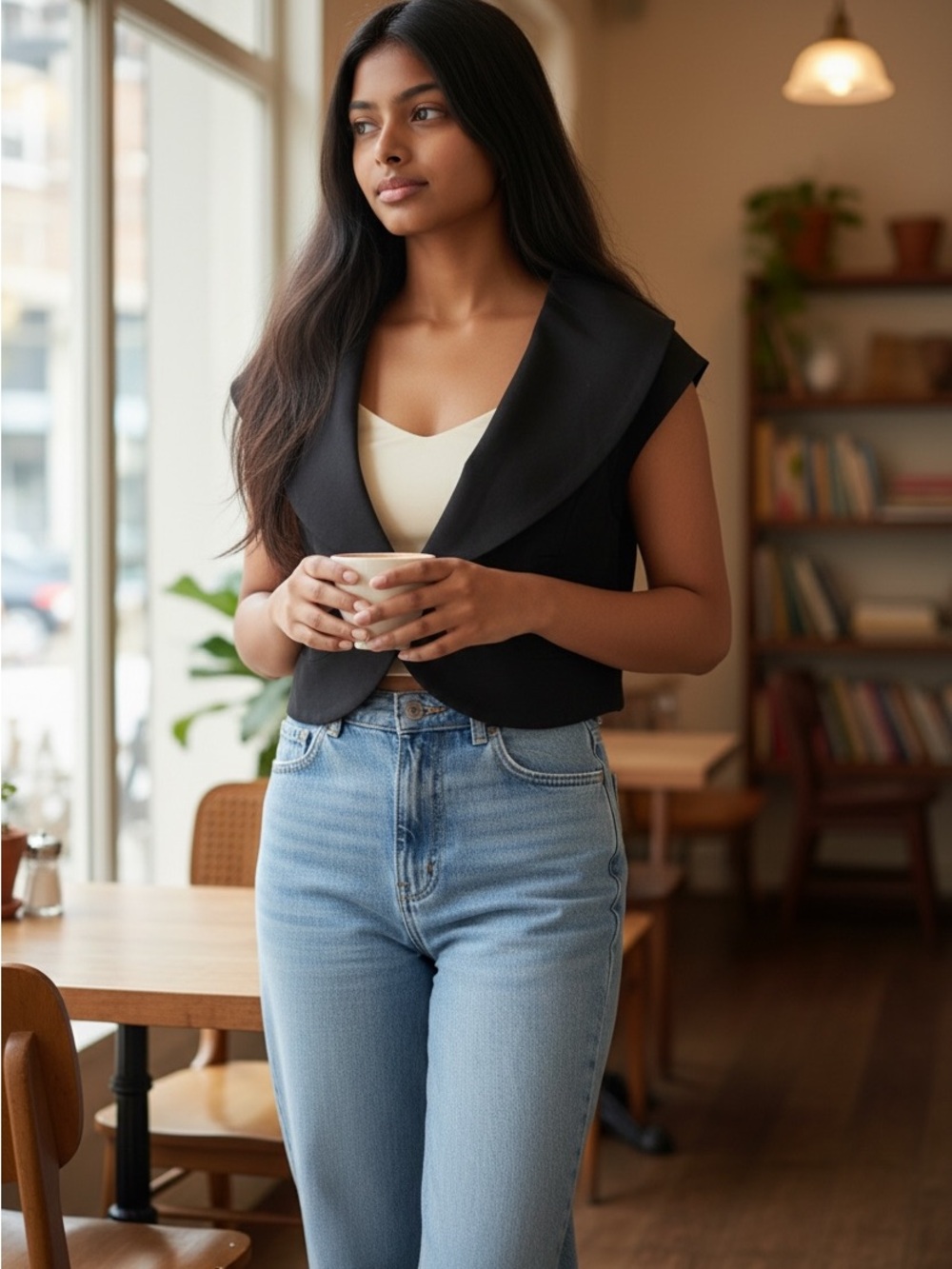 Kay Unger Black Satin-Look Jacket